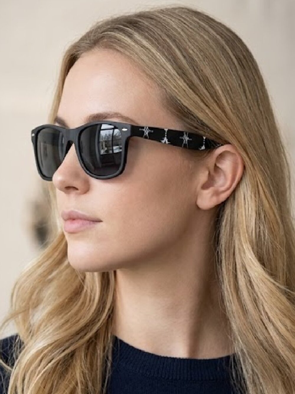 Black Unisex Geometric Sunglasses compared to Rayban - NWT